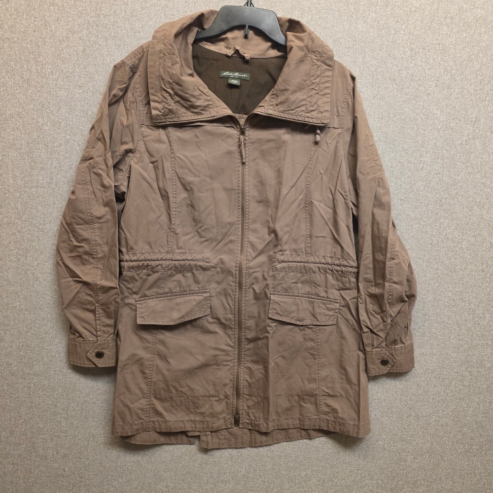 Vintage Eddie Bauer Womens XXL Brown Full Zip Utility Field Jacket